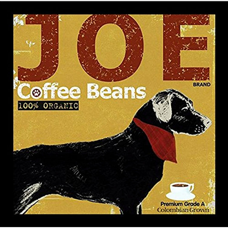 Winston Porter Lab Dog Coffee Beans Framed On Paper by Marilu Windvand